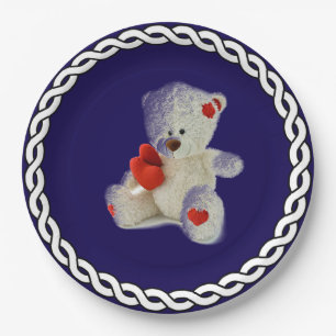 White Teddy Bear Papieren Bordje