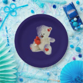 White Teddy Bear Papieren Bordje (Feest)