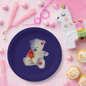 White Teddy Bear Papieren Bordje (Feest)