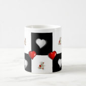 White Teddy Bear Red Hearts Mok (Center)