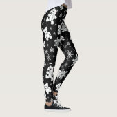 White Teddy Bear & Snowflake Seamless Pattern Leggings (Rechts)