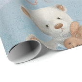 White Teddy Bear Wild One Year Wrapping Paper Cadeaupapier (Rol Hoek)