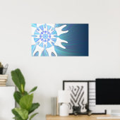 White Teeth Mandala Dentist-Orthodontist Poster (Thuiskantoor)