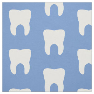 White Teeth on a Blue Background Stof