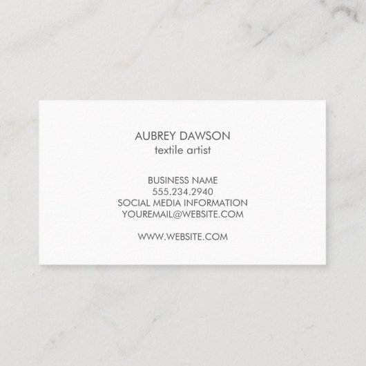 White Tegel Grunge Pattern | Donkerlekleurblok Visitekaartje (Achterkant)