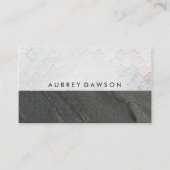 White Tegel Grunge Pattern | Donkerlekleurblok Visitekaartje (Voorkant)