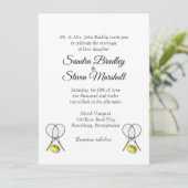 White Tennis Wedding Theme Uitnodigingen (Staand voorkant)