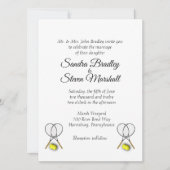 White Tennis Wedding Theme Uitnodigingen (Voorkant)