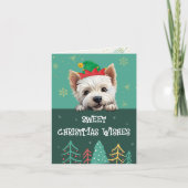  White Terrier Christmas Wenskaart Kaart (Voorkant)