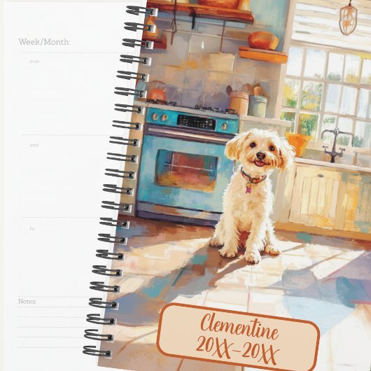 White Terrier Mix Dog Undated Appointment Book