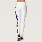 White Texas State Flower Blue Bonnet Leggings (Dos)