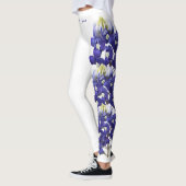 White Texas State Flower Blue Bonnet Leggings (Gauche)