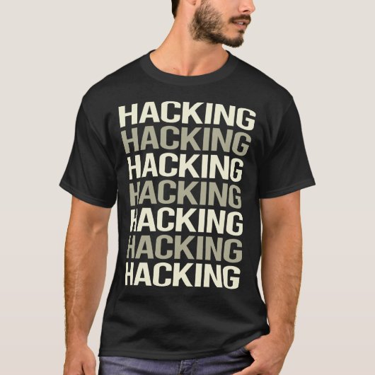 White Text Hacking Hacker T-shirt (Voorkant)