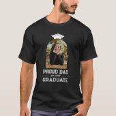 White Text Proud Dad of Afstuderen Arch Shaped Pho T-shirt (Voorkant)