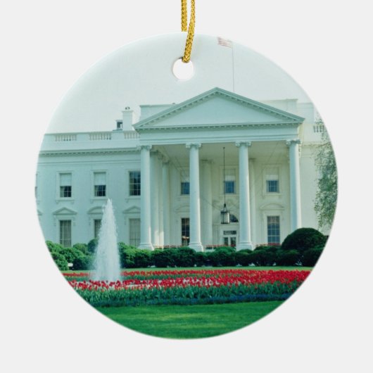 White The White House, Washington D.C., VS fl Keramisch Ornament (Voorkant)