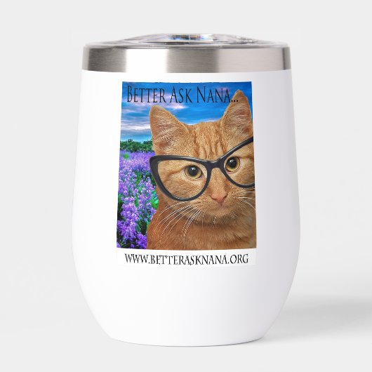 White Thermal Wine Tumber Vraag het maar aan Nana (Voorkant)