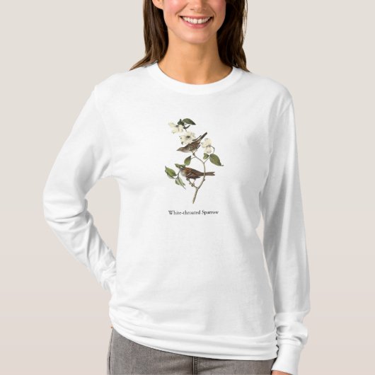 White-throated Sparrow - John Audubon T-shirt (Voorkant)