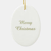 White Throing Sparrow Oval Kerstannament Keramisch Ornament (Achterkant)