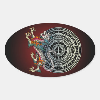 White Tiger 01 Ovale Sticker