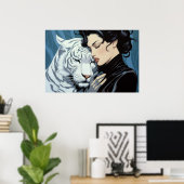 White Tiger airbrush art Poster (Thuiskantoor)