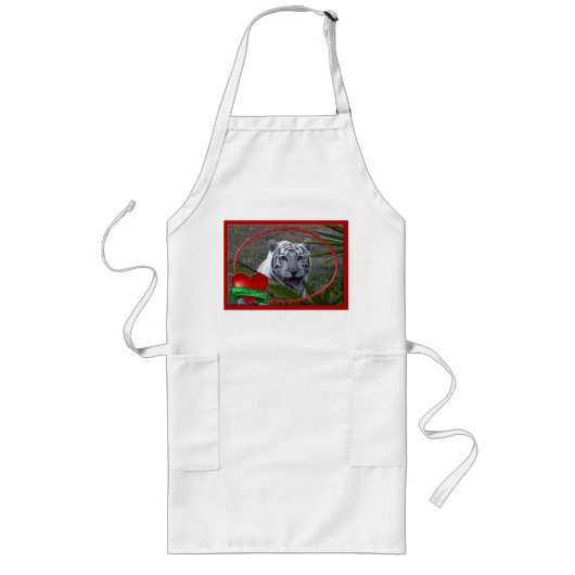 White Tiger Apron Lang Schort (Voorkant)