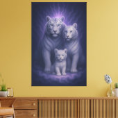 White Tiger Ascension – Celestial Lineage | ManJia Canvas Afdruk (Insitu (Woonkamer))