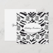 White Tiger Birthday Invitation Kaart (Voorkant / Achterkant)