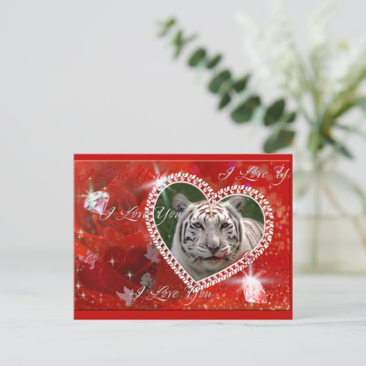 White Tiger Briefkaart (Staand voorkant)