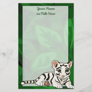 White Tiger Cub Stationery Briefpapier