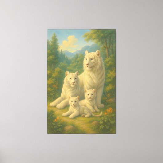 White Tiger • Dawn Forest Ancestral Family | ManJi Canvas Afdruk (Voorkant)