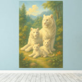 White Tiger • Dawn Forest Ancestral Family | ManJi Canvas Afdruk (Insitu (Houten vloer))