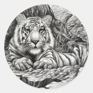 WHITE TIGER door Diana S Martin Ronde Sticker