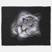 White Tiger Face Fleece Deken (Voorkant (Horizontaal))