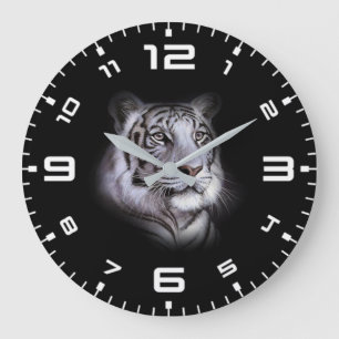White Tiger Face Grote Klok