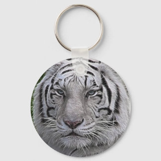 White Tiger Face Sleutelhanger