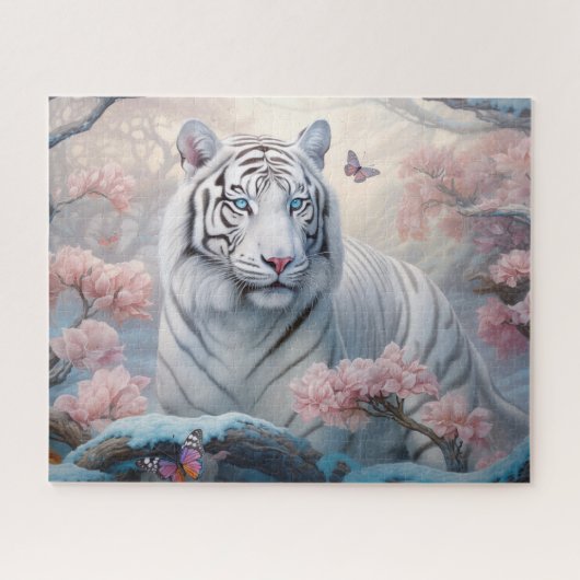 White Tiger Fantasy Kunst Legpuzzel (Horizontaal)
