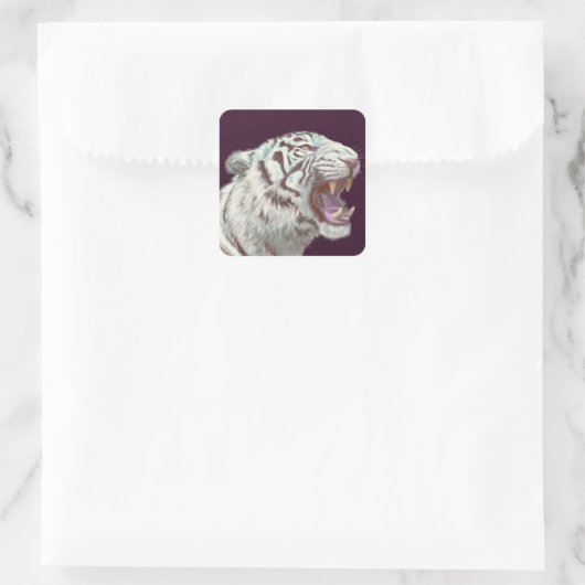 White Tiger Fierce Pose – Sticker (Sac)