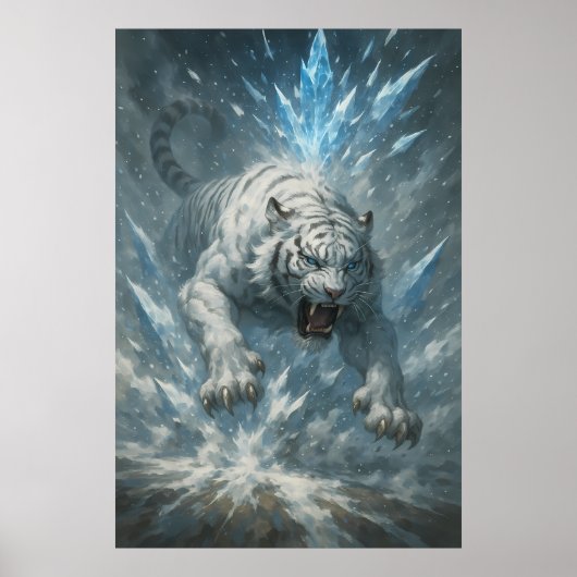 White Tiger – Frost King Ice Burst Descent – ManJi Poster (Voorkant)