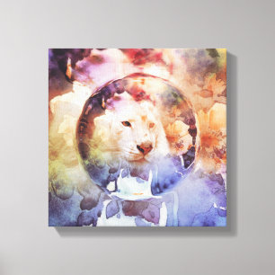 White Tiger Grunge Canvas Afdruk