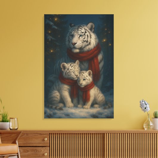 White Tiger – Guardian of Light – ManJiangHong Art Canvas Afdruk (Insitu (Woonkamer))
