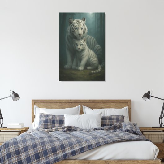 White Tiger – Guardian of Light – ManJiangHong Art Canvas Afdruk (Insitu (Slaapkamer))