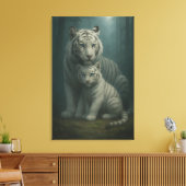 White Tiger – Guardian of Light – ManJiangHong Art Canvas Afdruk (Insitu (Woonkamer))