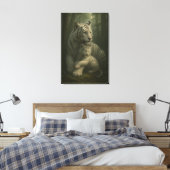 White Tiger – Guardian of Light – ManJiangHong Art Canvas Afdruk (Insitu (Slaapkamer))