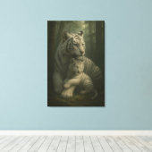 White Tiger – Guardian of Light – ManJiangHong Art Canvas Afdruk (Insitu (Houten vloer))