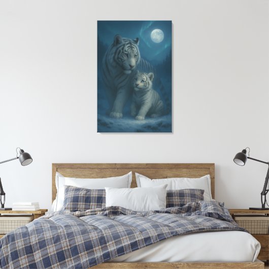 White Tiger – Guardian of Light – ManJiangHong Art Canvas Afdruk (Insitu (Slaapkamer))