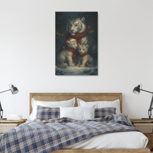 White Tiger – Guardian of Light – ManJiangHong Art Canvas Afdruk (Insitu (Slaapkamer))