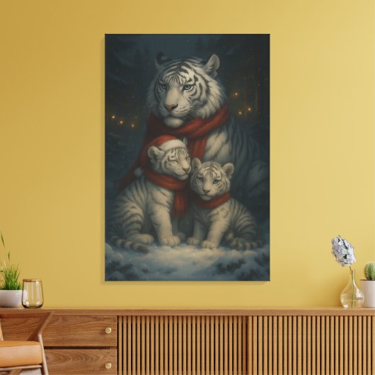 White Tiger – Guardian of Light – ManJiangHong Art Canvas Afdruk (Insitu (Woonkamer))