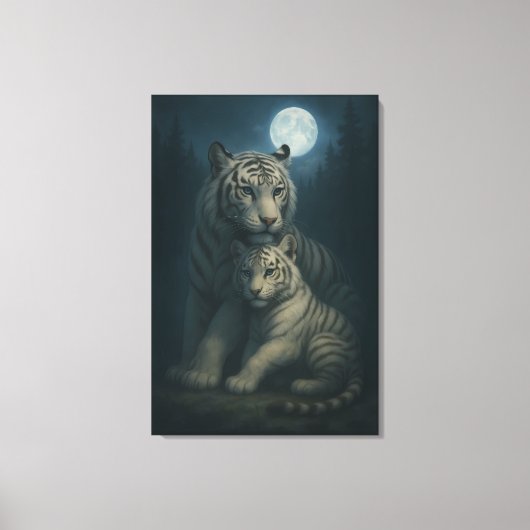 White Tiger – Guardian of Light – ManJiangHong Art Canvas Afdruk (Voorkant)