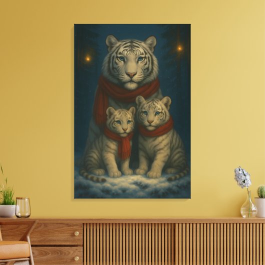 White Tiger – Guardian of Light – ManJiangHong Art Canvas Afdruk (Insitu (Woonkamer))
