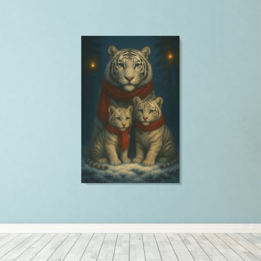 White Tiger – Guardian of Light – ManJiangHong Art Canvas Afdruk (Insitu (Houten vloer))